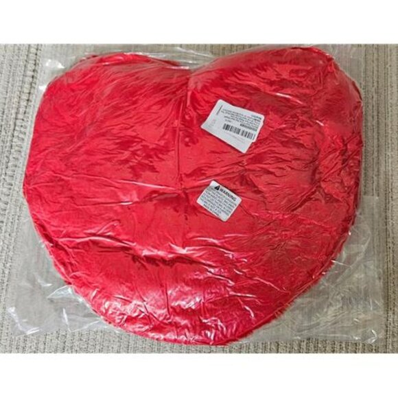 Heart Pillow, Red Heart Shaped Pillow, Soft Faux Rabbit Fur Love Pillow,12.9"x9¨ - Picture 3 of 4